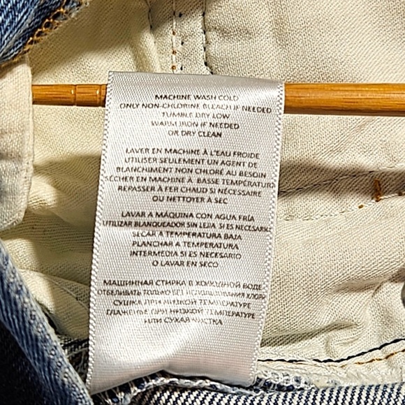 NWT RE/DONE 70s Stove Pipe Button Fly Straight Crop Jeans Medium Blue - Picture 5 of 7